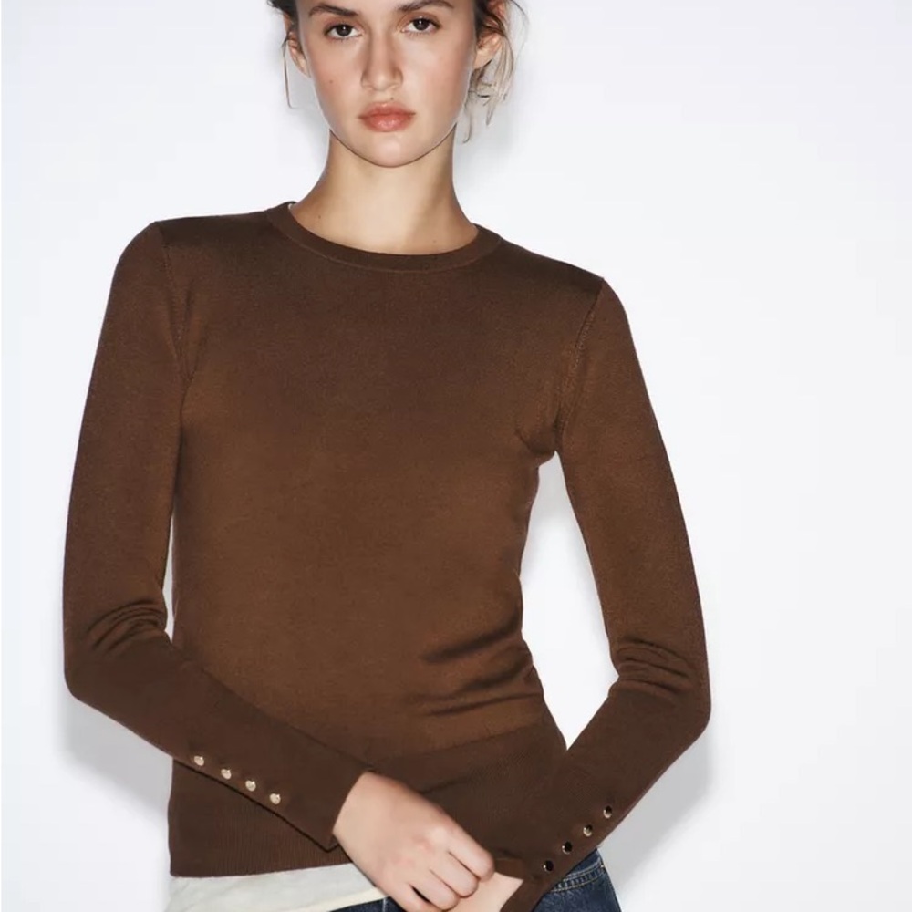 Zara Sage Green Knit Top - Picture 4 of 4